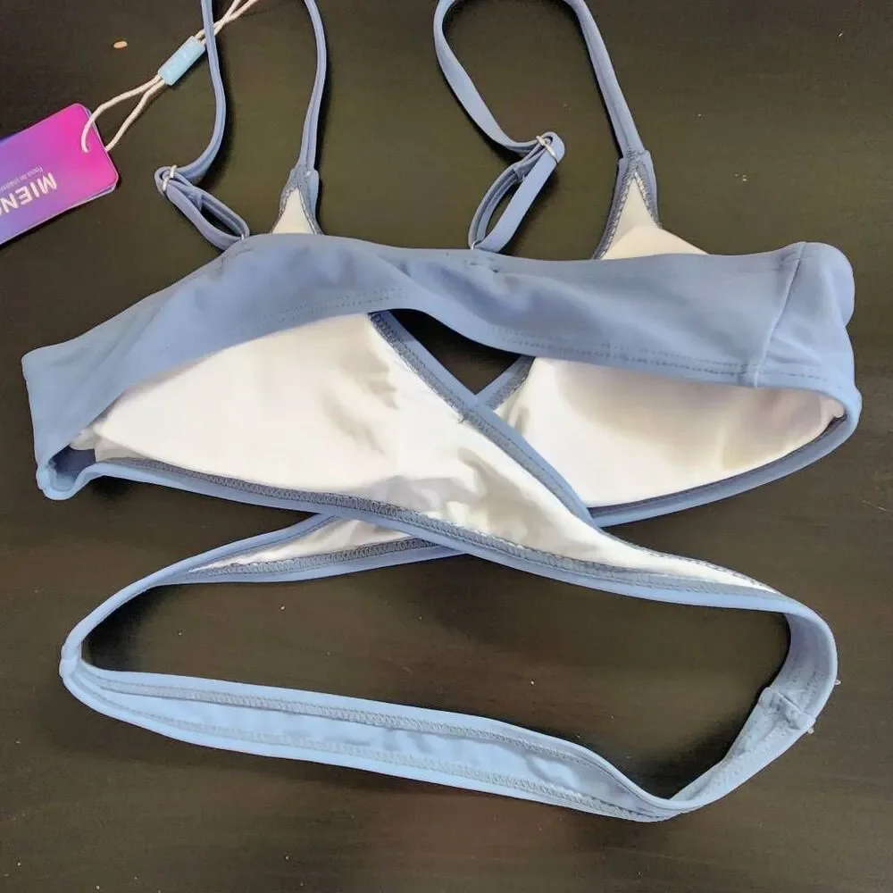 Mienque Slate Blue Girl's Bikini NWT Size Large Girl's Blue Bikini